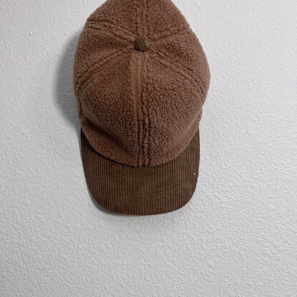 Cozy Brown Fleece Cap with Corduroy Brim